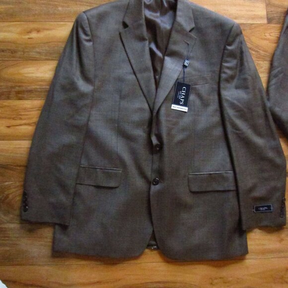 NWT- Mens CHAPS Ralph Lauren Brown Suit Size 42R & Pants 32 X 32- 100% Wool - Picture 2 of 16